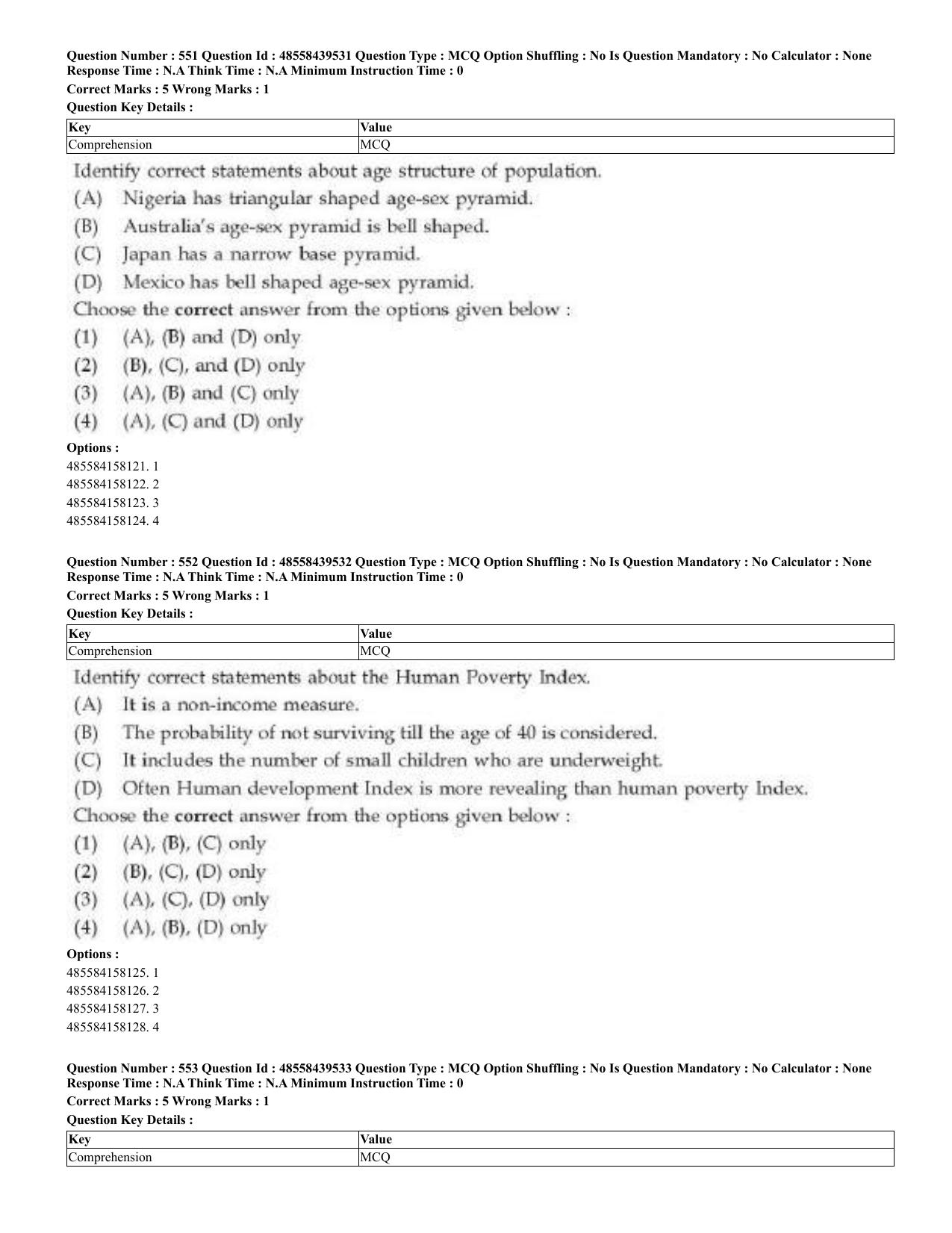 CUET 2023 English Urdu Shift 3 Question Papers - 02 Jul 2023 - Page 293