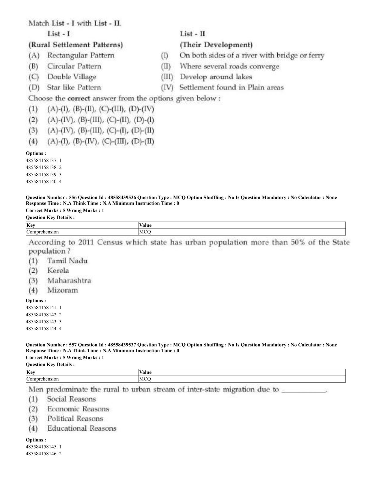 CUET 2023 English Urdu Shift 3 Question Papers - 02 Jul 2023 - Page 295