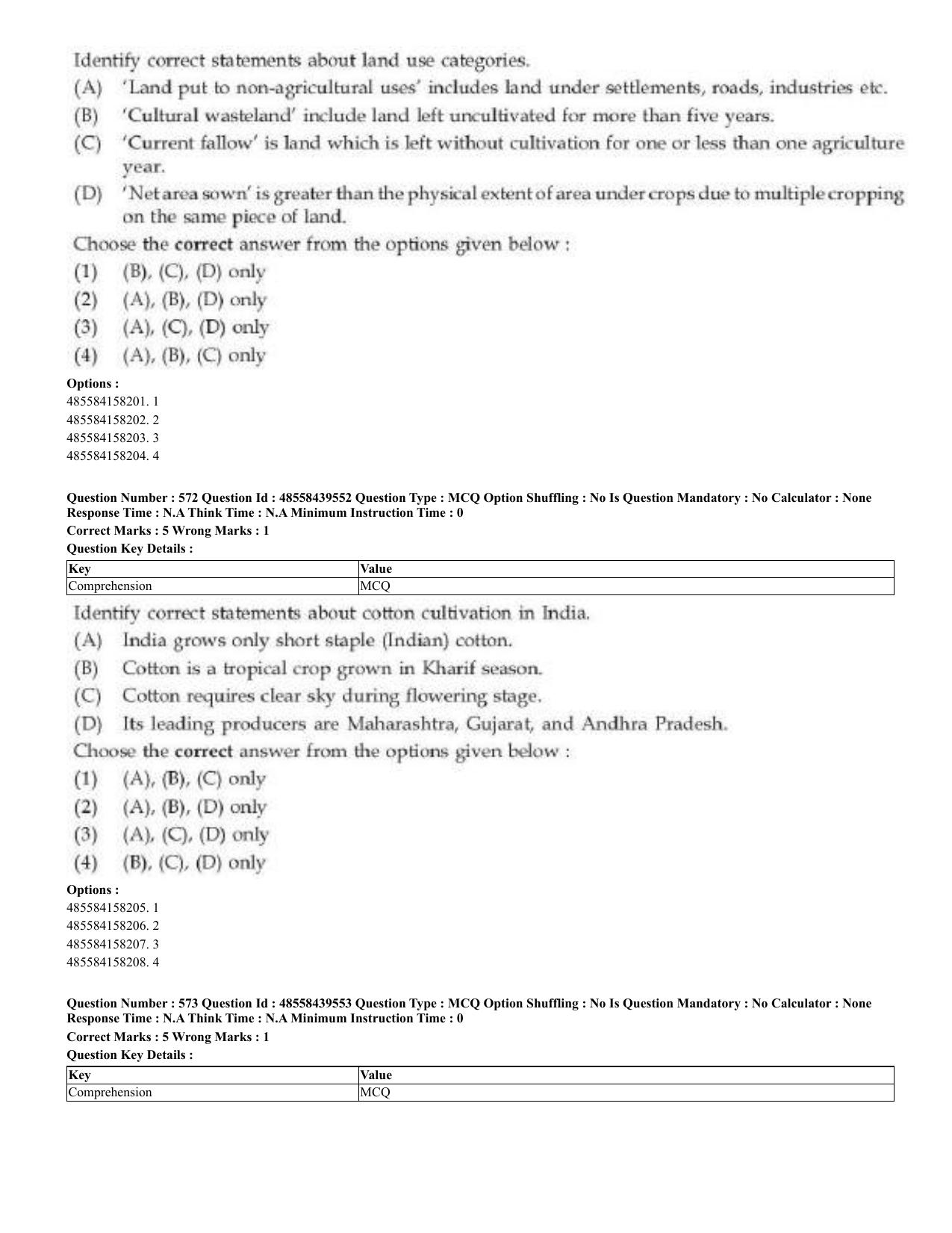 CUET 2023 English Urdu Shift 3 Question Papers - 02 Jul 2023 - Page 301