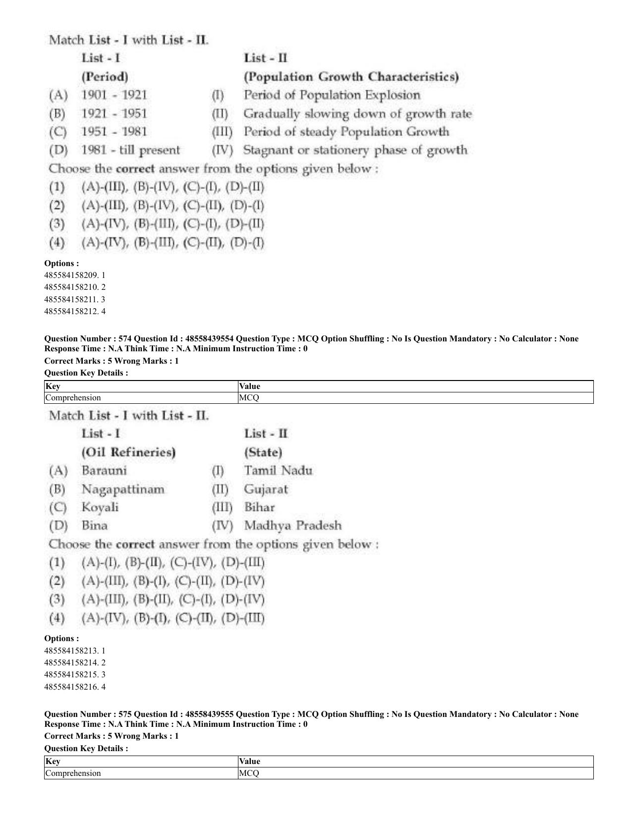 CUET 2023 English Urdu Shift 3 Question Papers - 02 Jul 2023 - Page 302
