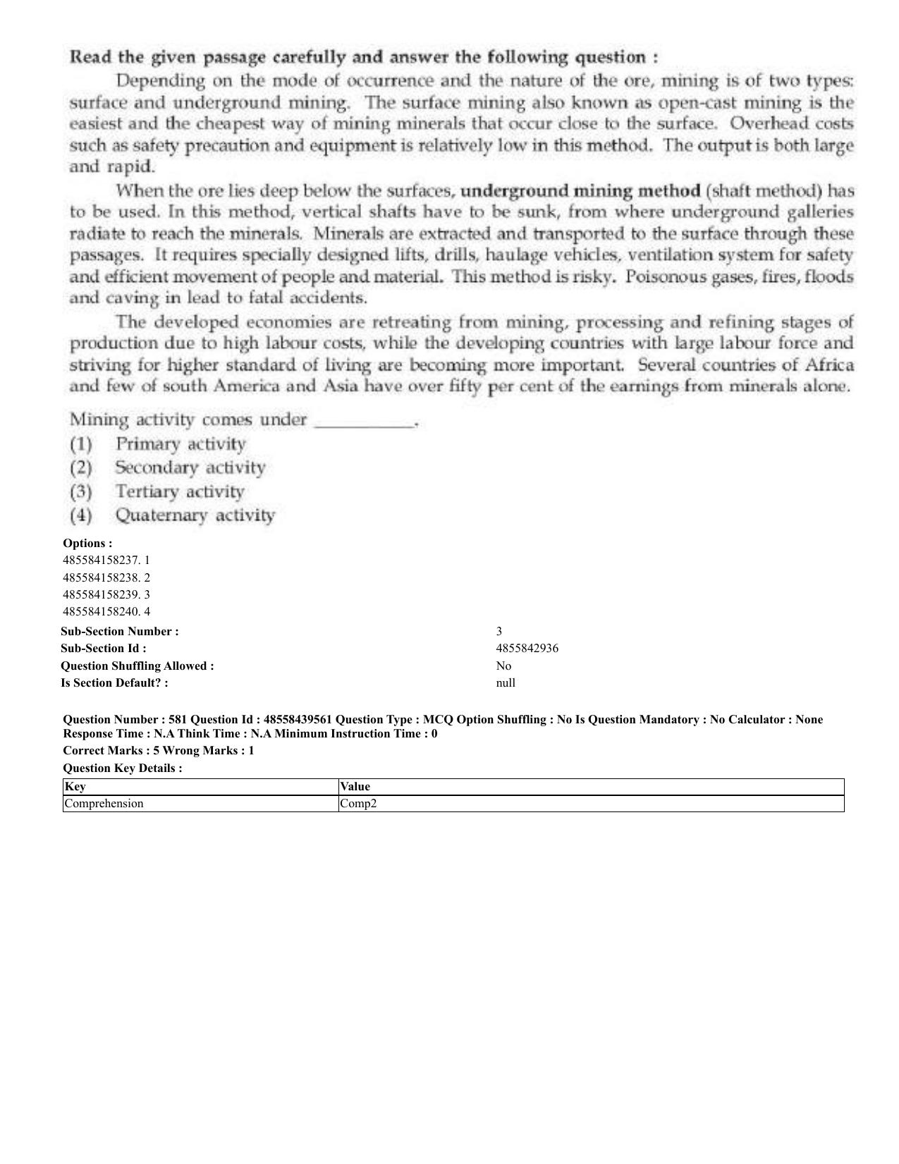CUET 2023 English Urdu Shift 3 Question Papers - 02 Jul 2023 - Page 308