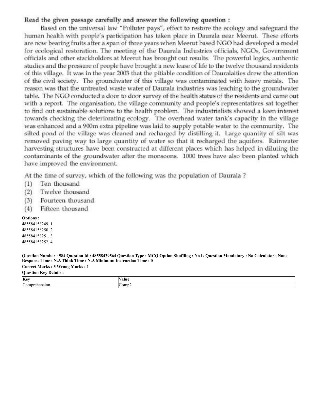 CUET 2023 English Urdu Shift 3 Question Papers - 02 Jul 2023 - Page 311