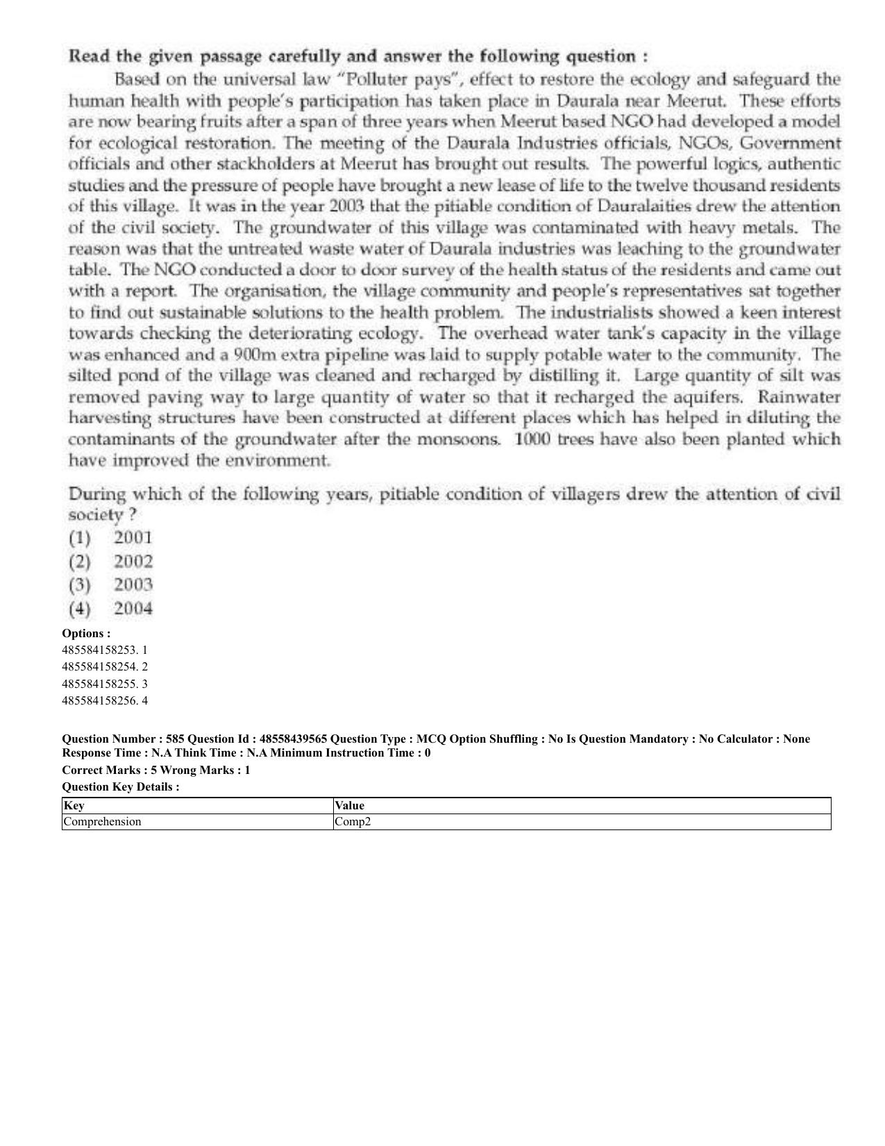 CUET 2023 English Urdu Shift 3 Question Papers - 02 Jul 2023 - Page 312