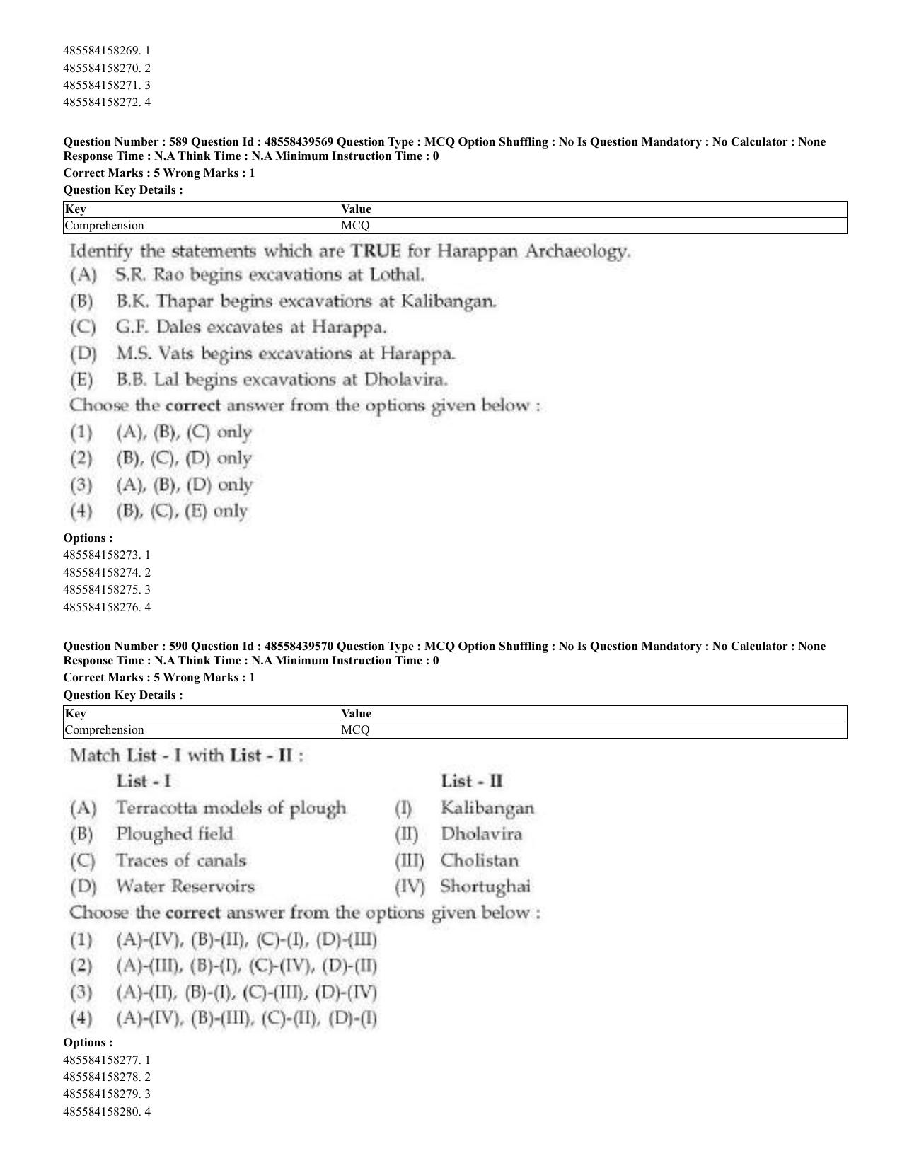 CUET 2023 English Urdu Shift 3 Question Papers - 02 Jul 2023 - Page 315
