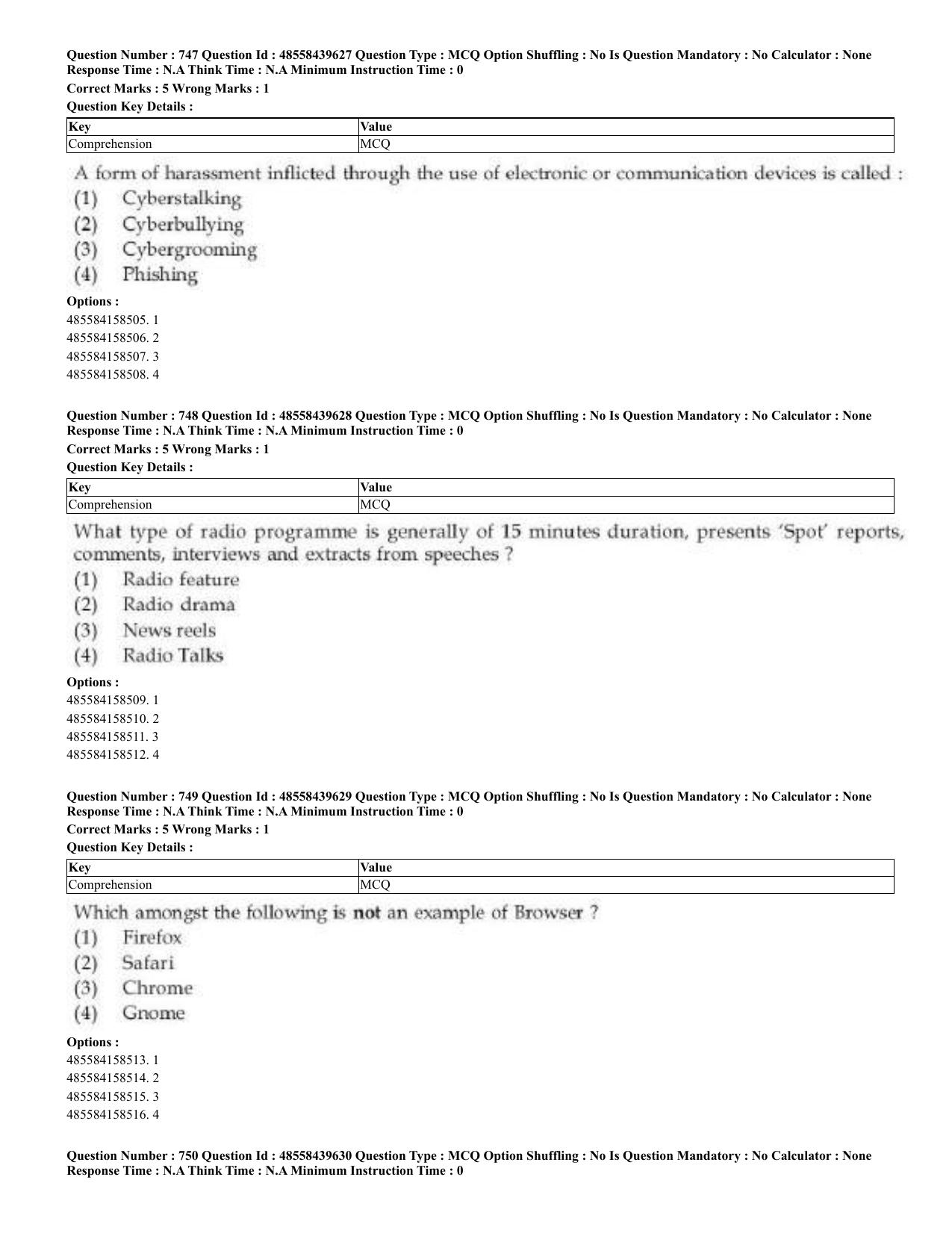 CUET 2023 English Urdu Shift 3 Question Papers - 02 Jul 2023 - Page 389