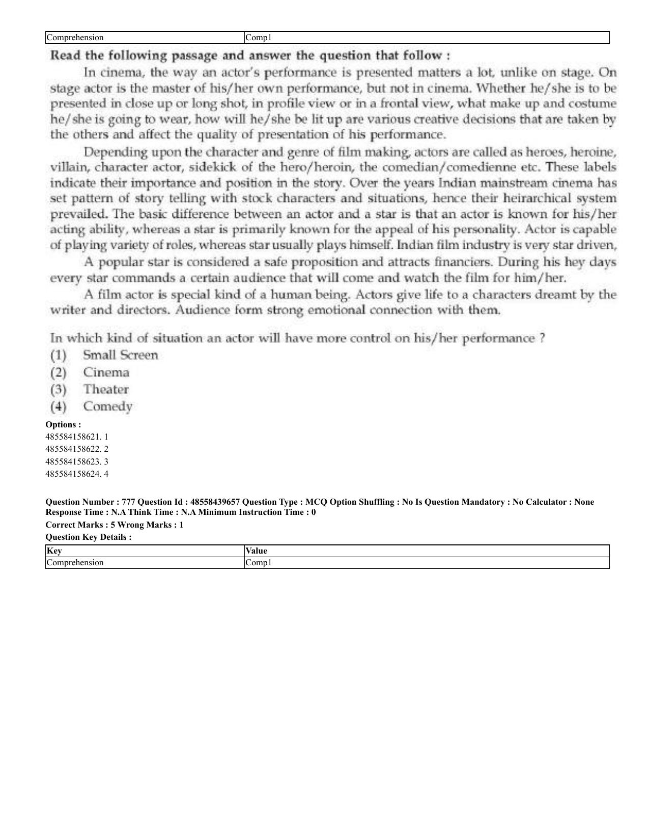 CUET 2023 English Urdu Shift 3 Question Papers - 02 Jul 2023 - Page 400