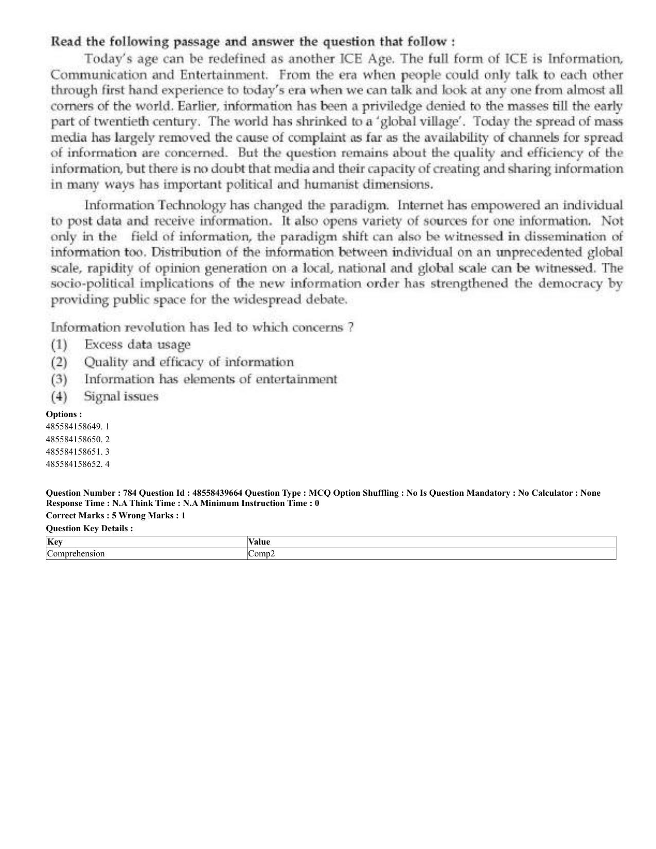 CUET 2023 English Urdu Shift 3 Question Papers - 02 Jul 2023 - Page 407