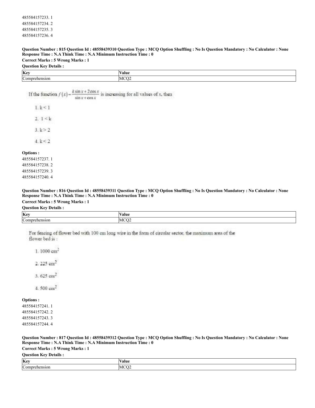 CUET 2023 English Urdu Shift 3 Question Papers - 02 Jul 2023 - Page 423