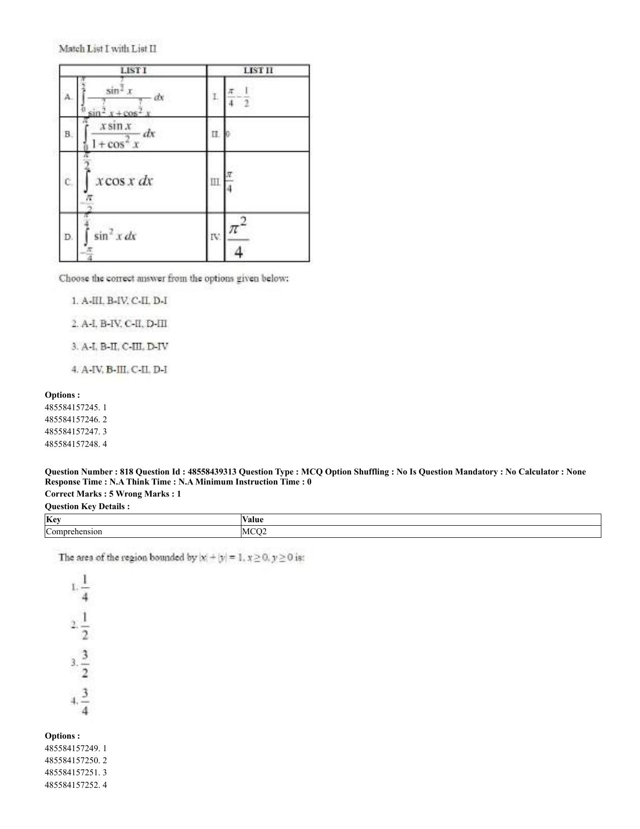 CUET 2023 English Urdu Shift 3 Question Papers - 02 Jul 2023 - Page 424