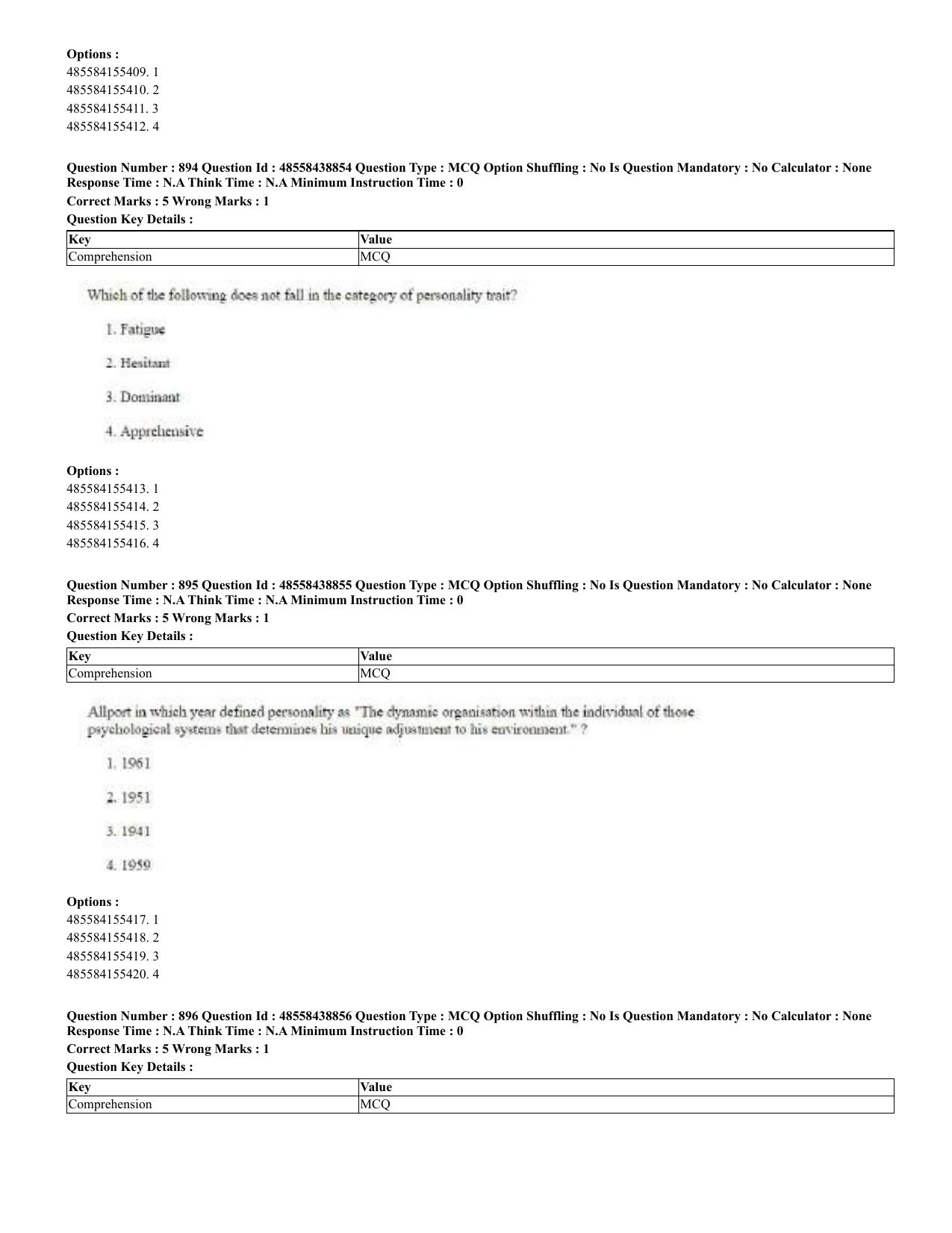 CUET 2023 English Urdu Shift 3 Question Papers - 02 Jul 2023 - Page 459