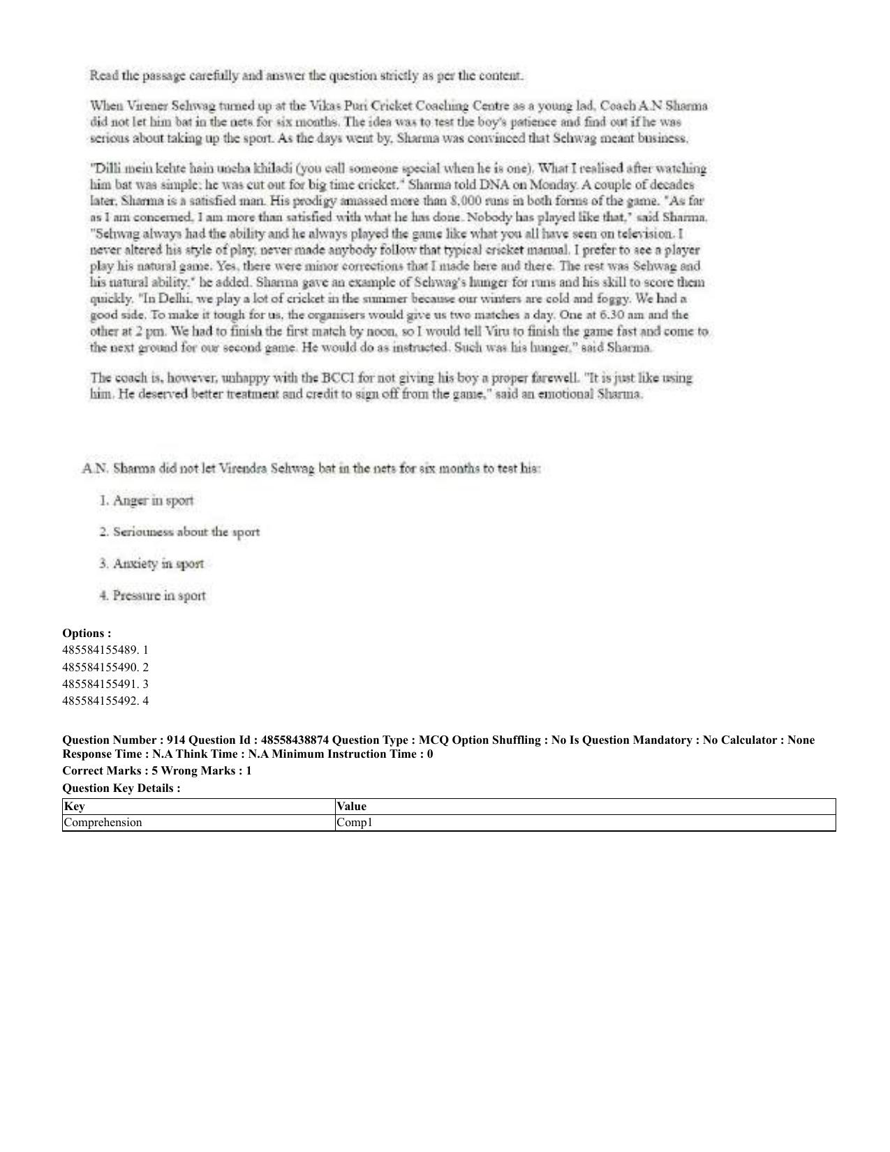 CUET 2023 English Urdu Shift 3 Question Papers - 02 Jul 2023 - Page 470