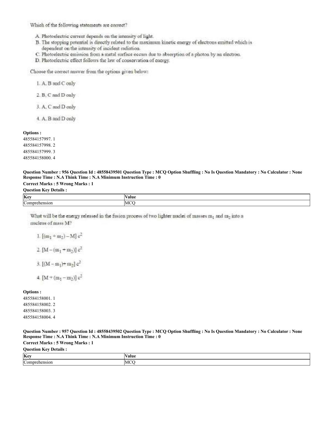 CUET 2023 English Urdu Shift 3 Question Papers - 02 Jul 2023 - Page 495