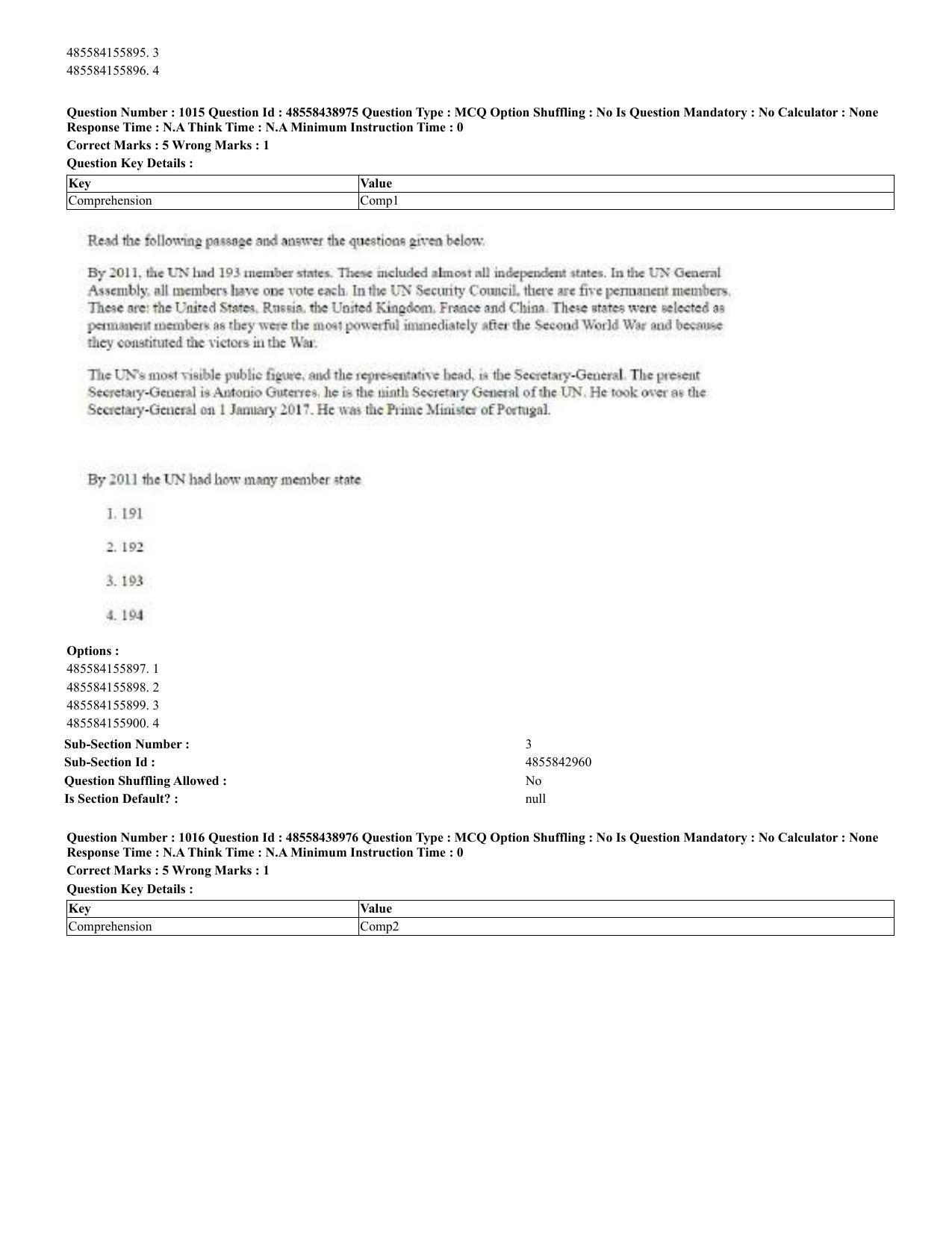 CUET 2023 English Urdu Shift 3 Question Papers - 02 Jul 2023 - Page 524