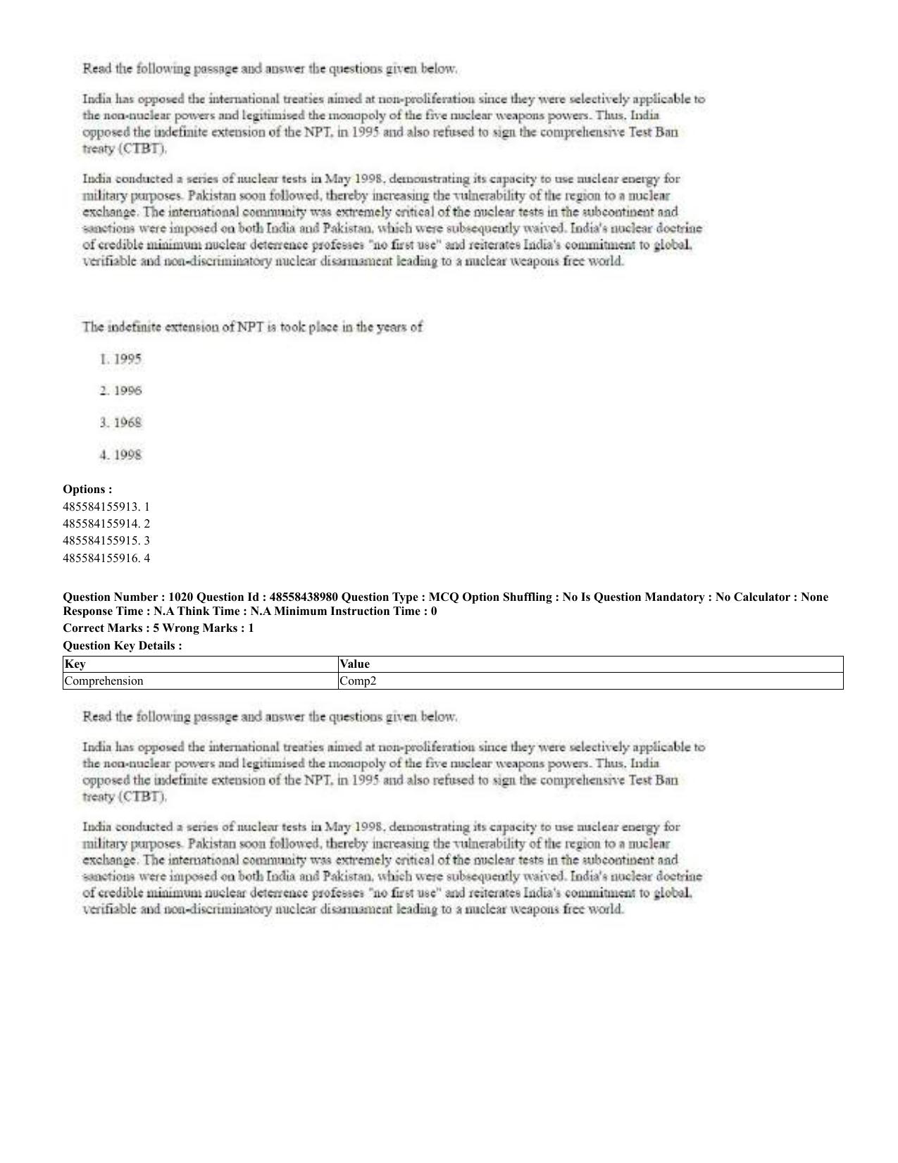 CUET 2023 English Urdu Shift 3 Question Papers - 02 Jul 2023 - Page 527