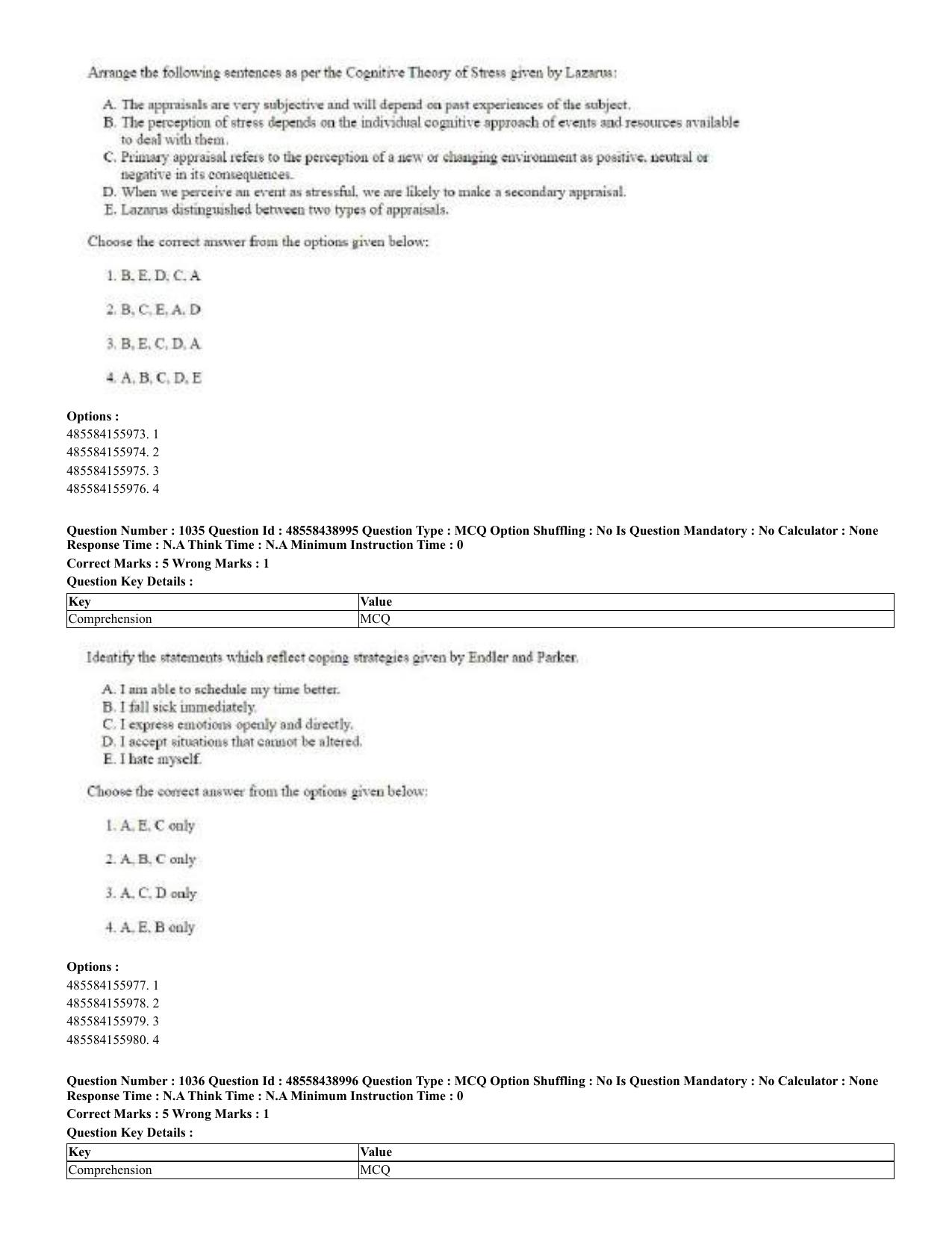 CUET 2023 English Urdu Shift 3 Question Papers - 02 Jul 2023 - Page 535