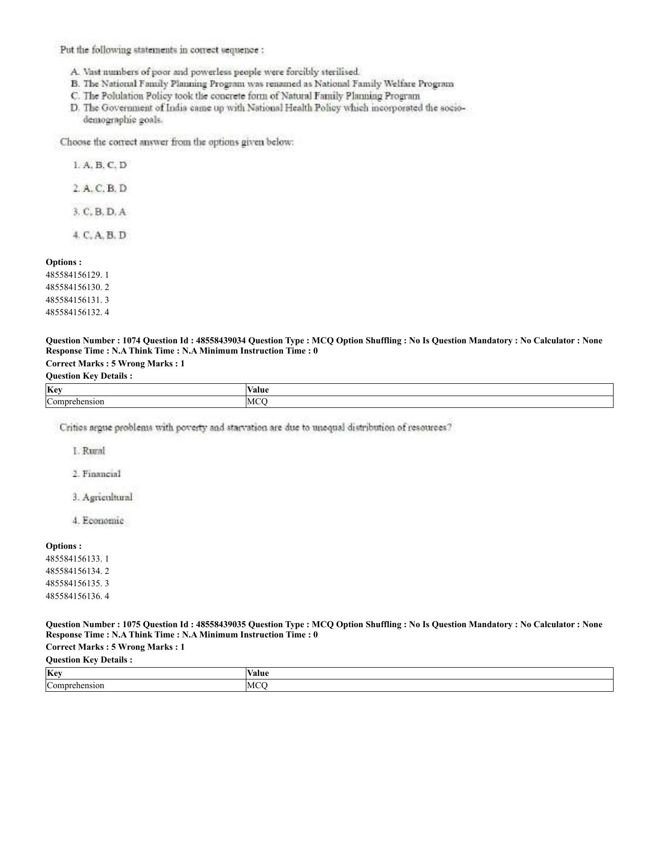 CUET 2023 English Urdu Shift 3 Question Papers - 02 Jul 2023 - Page 554