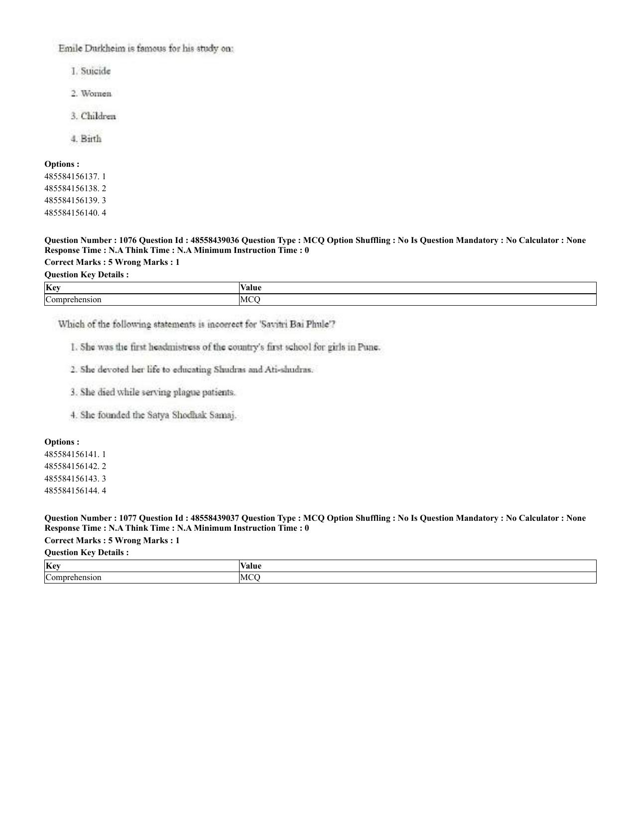CUET 2023 English Urdu Shift 3 Question Papers - 02 Jul 2023 - Page 555