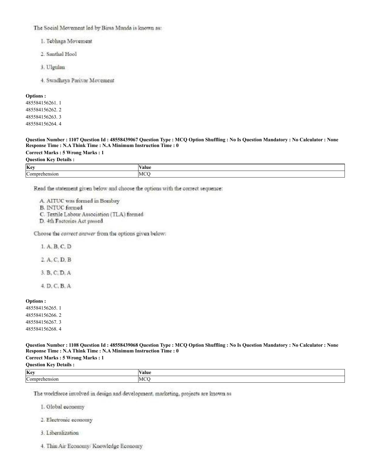 CUET 2023 English Urdu Shift 3 Question Papers - 02 Jul 2023 - Page 570