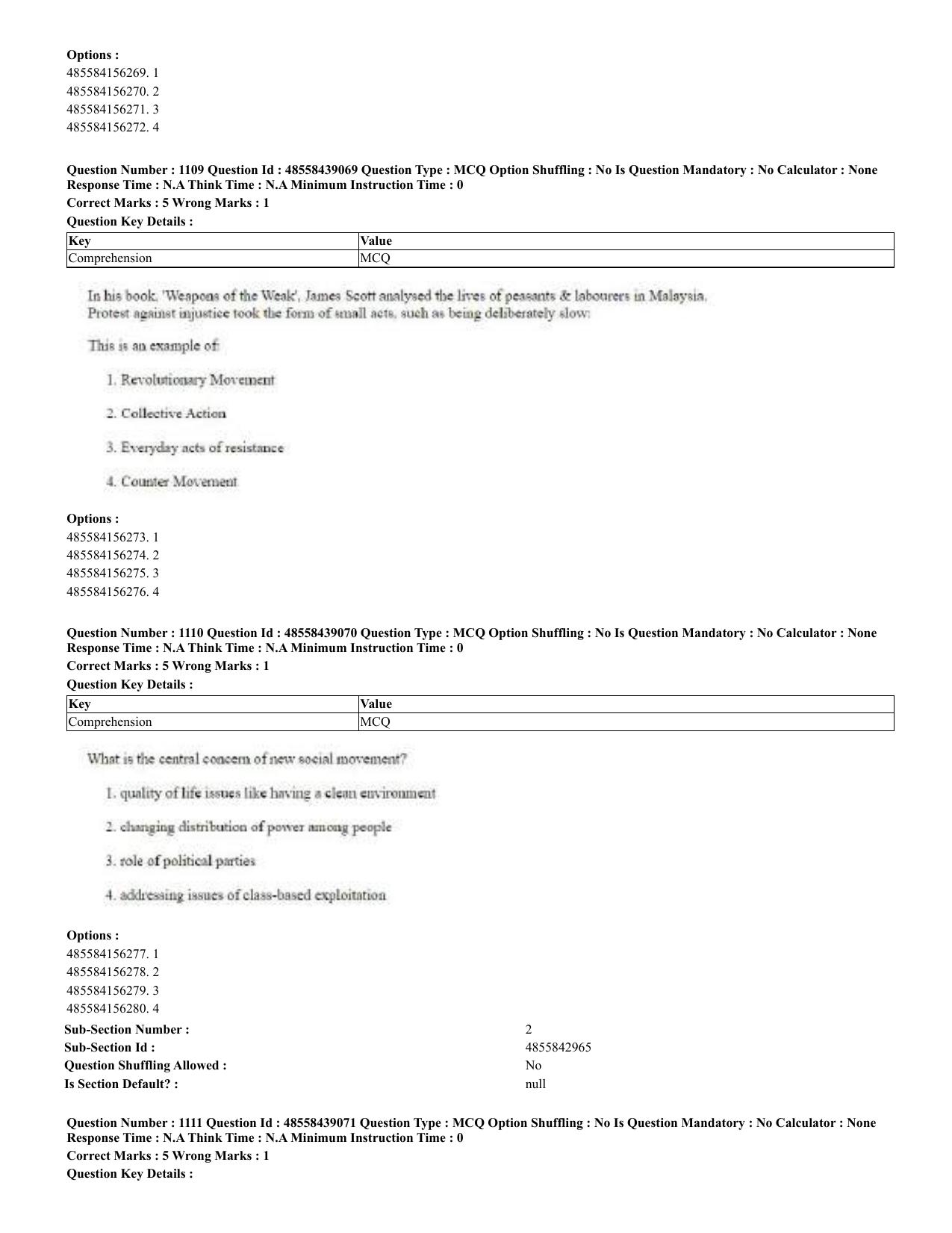 CUET 2023 English Urdu Shift 3 Question Papers - 02 Jul 2023 - Page 571