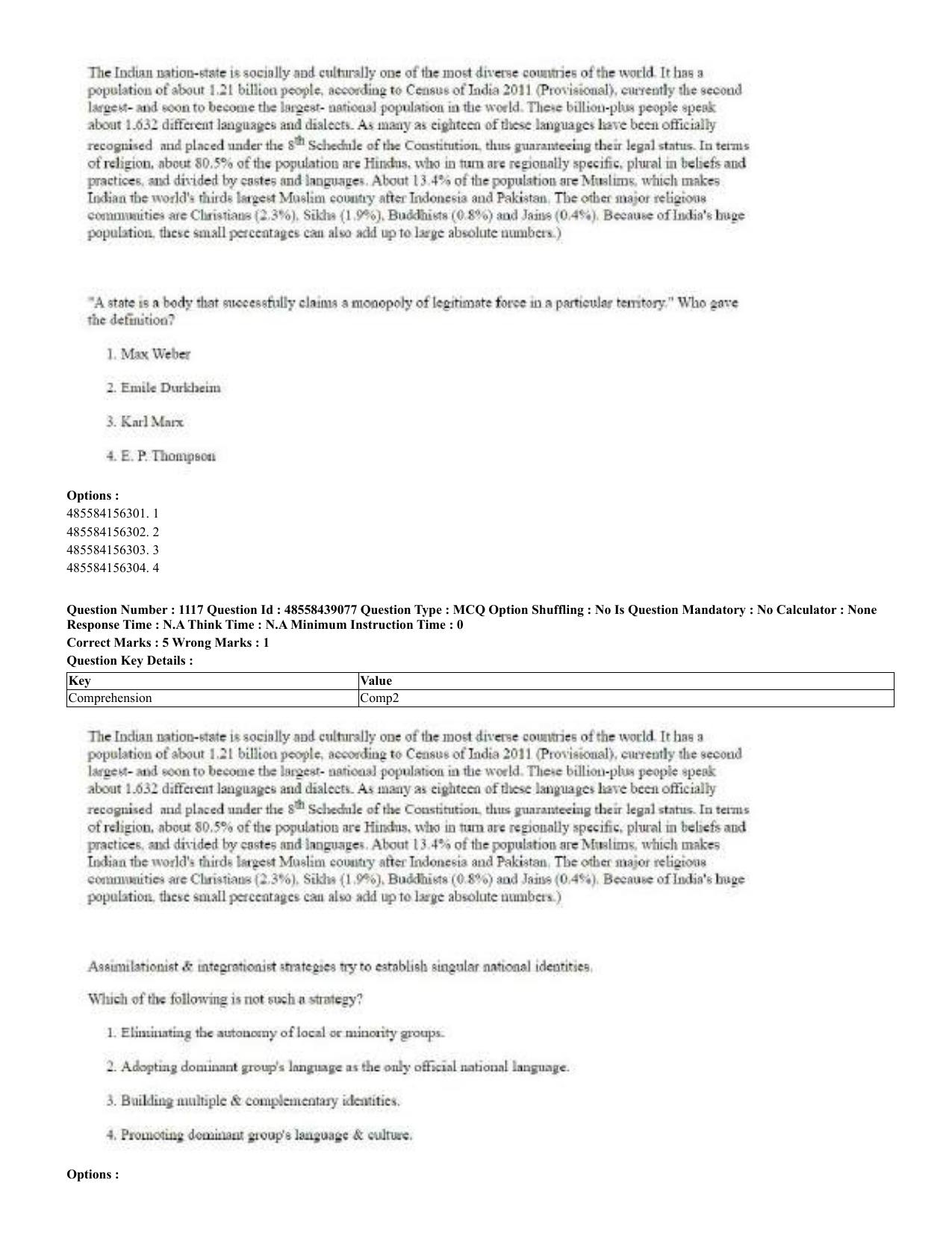 CUET 2023 English Urdu Shift 3 Question Papers - 02 Jul 2023 - Page 577