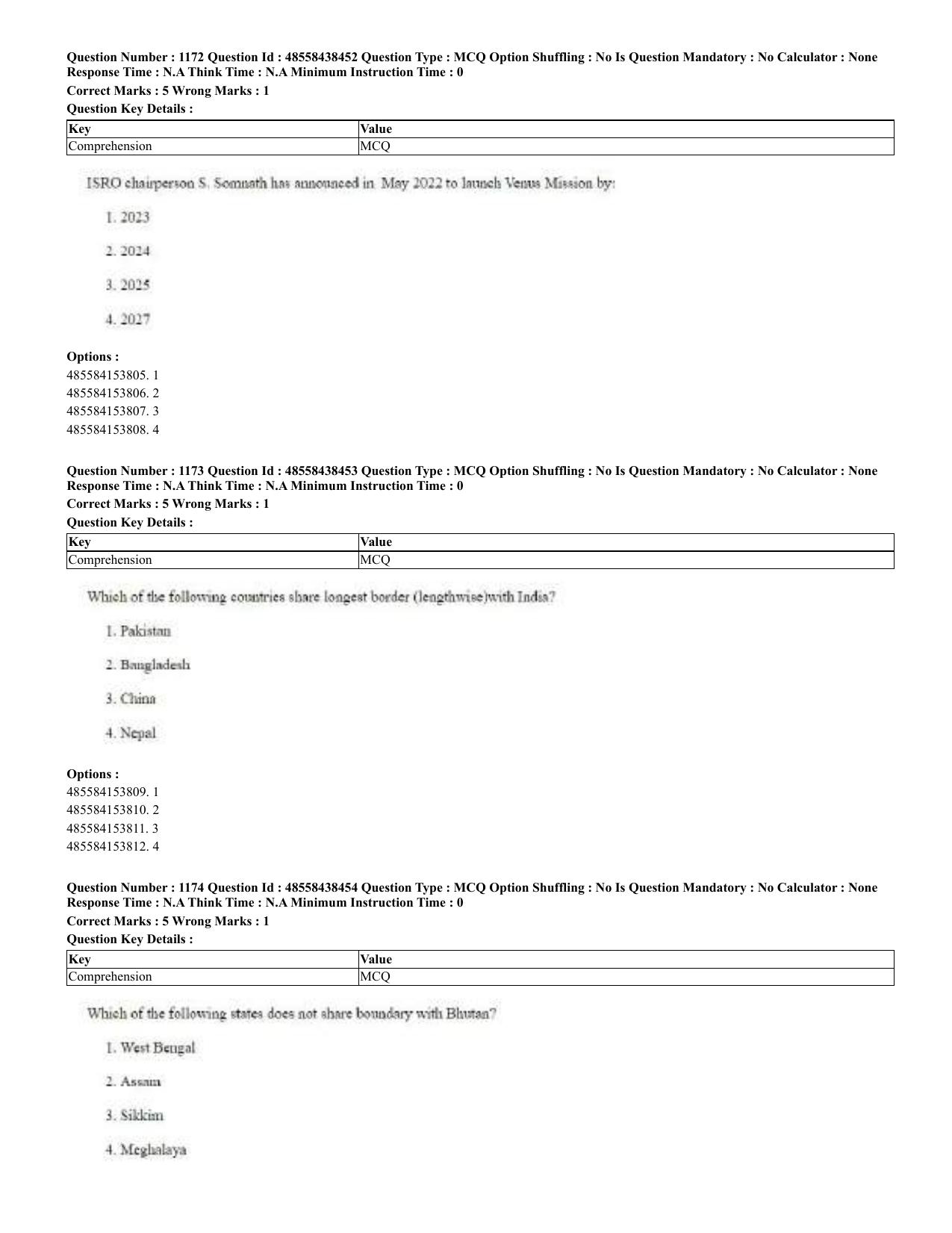 CUET 2023 English Urdu Shift 3 Question Papers - 02 Jul 2023 - Page 605