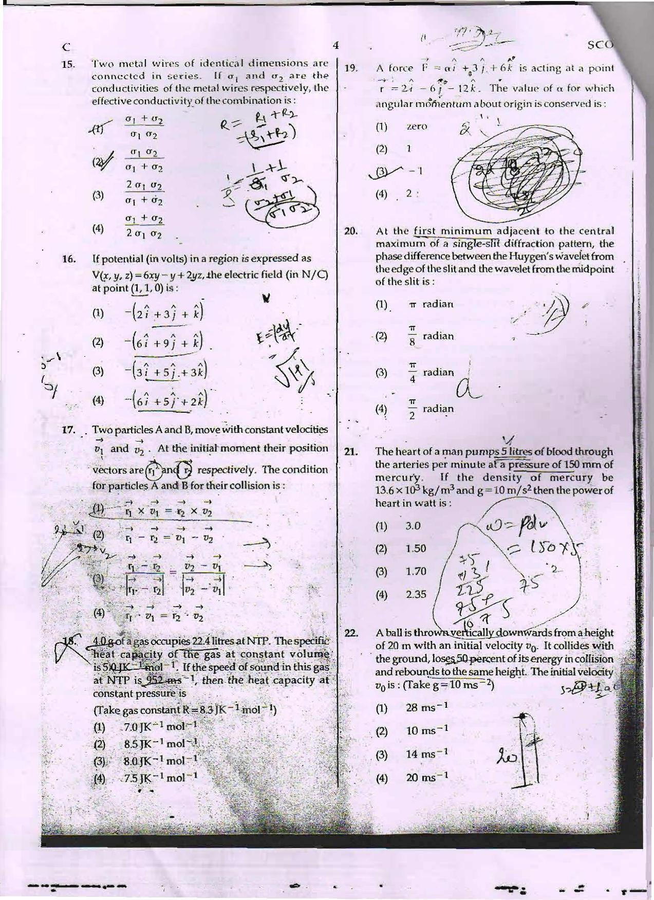 NEET Code C 2015 Question Paper - Page 4