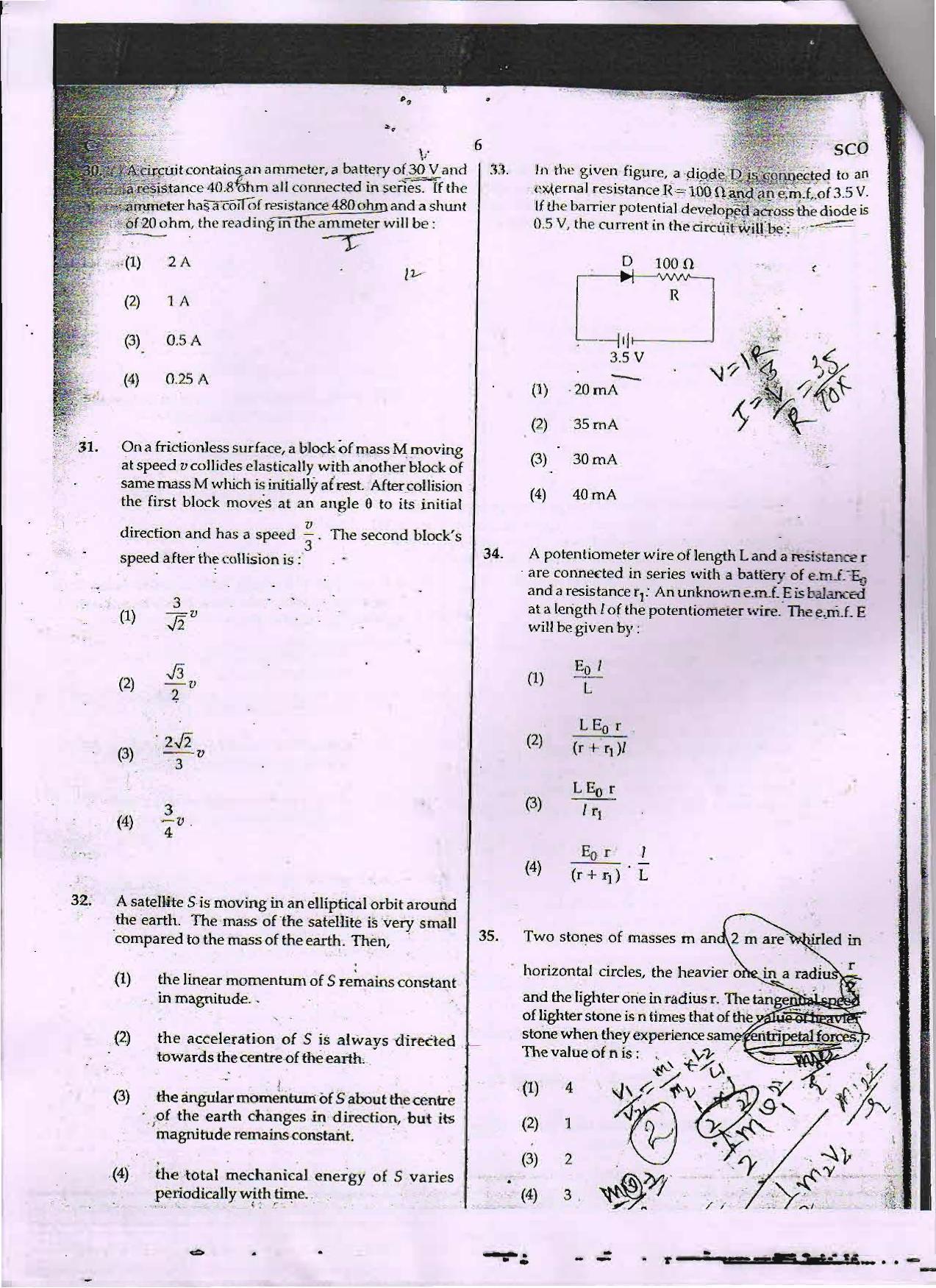 NEET Code C 2015 Question Paper - Page 6