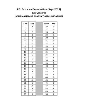 Mysore University PG Entrance Exam 2023: Journalism and Mass Communication Answer Key