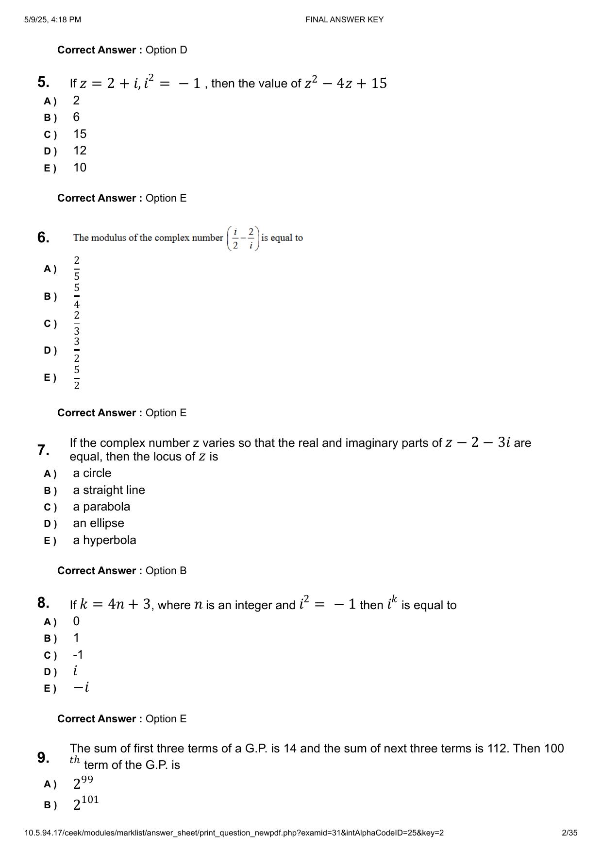KEAM 2025 April 29 (Engineering - AN Session) Question Paper with Answer Key - Page 2