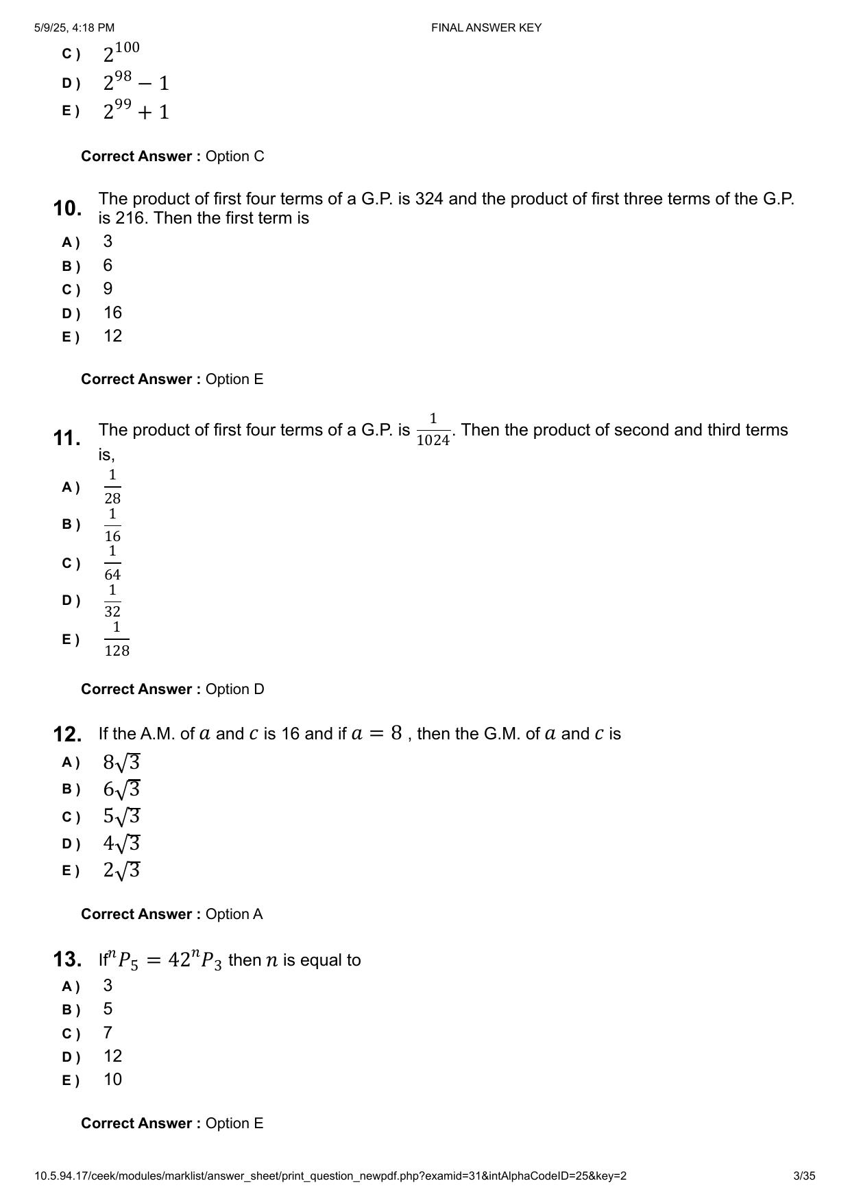 KEAM 2025 April 29 (Engineering - AN Session) Question Paper with Answer Key - Page 3