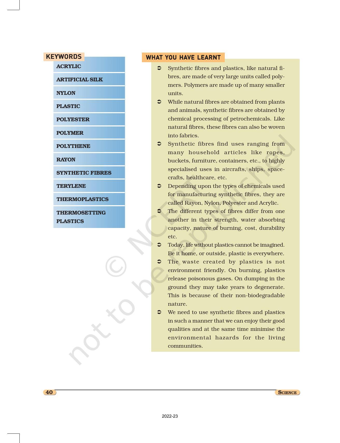 NCERT Book for Class 8 Science Chapter 3 Synthetic Fibres and Plastics - Page 9