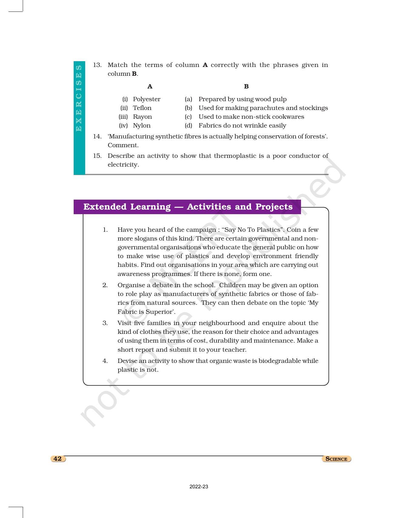 NCERT Book for Class 8 Science Chapter 3 Synthetic Fibres and Plastics - Page 11