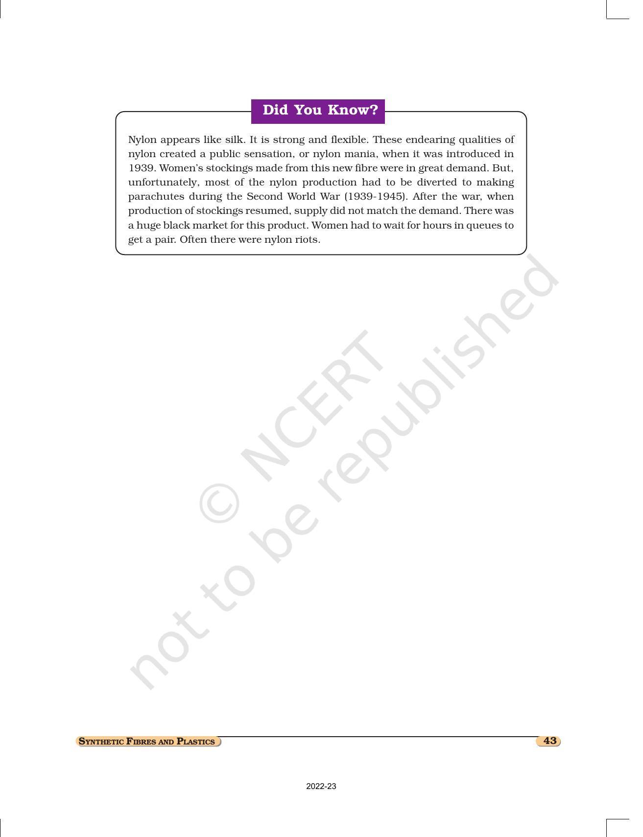 NCERT Book for Class 8 Science Chapter 3 Synthetic Fibres and Plastics - Page 12