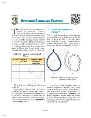 NCERT Book for Class 8 Science Chapter 3 Synthetic Fibres and Plastics