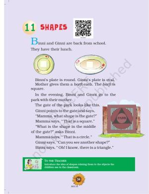 NCERT Book for Class 1 English (Raindrop):Unit 11-Shapes