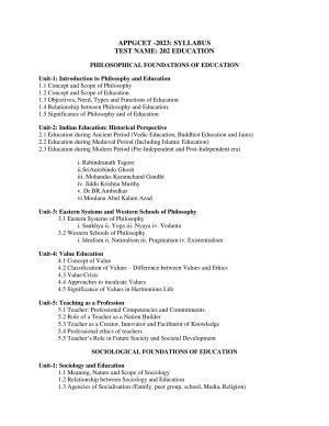 AP PGCET EDUCATION Syllabus