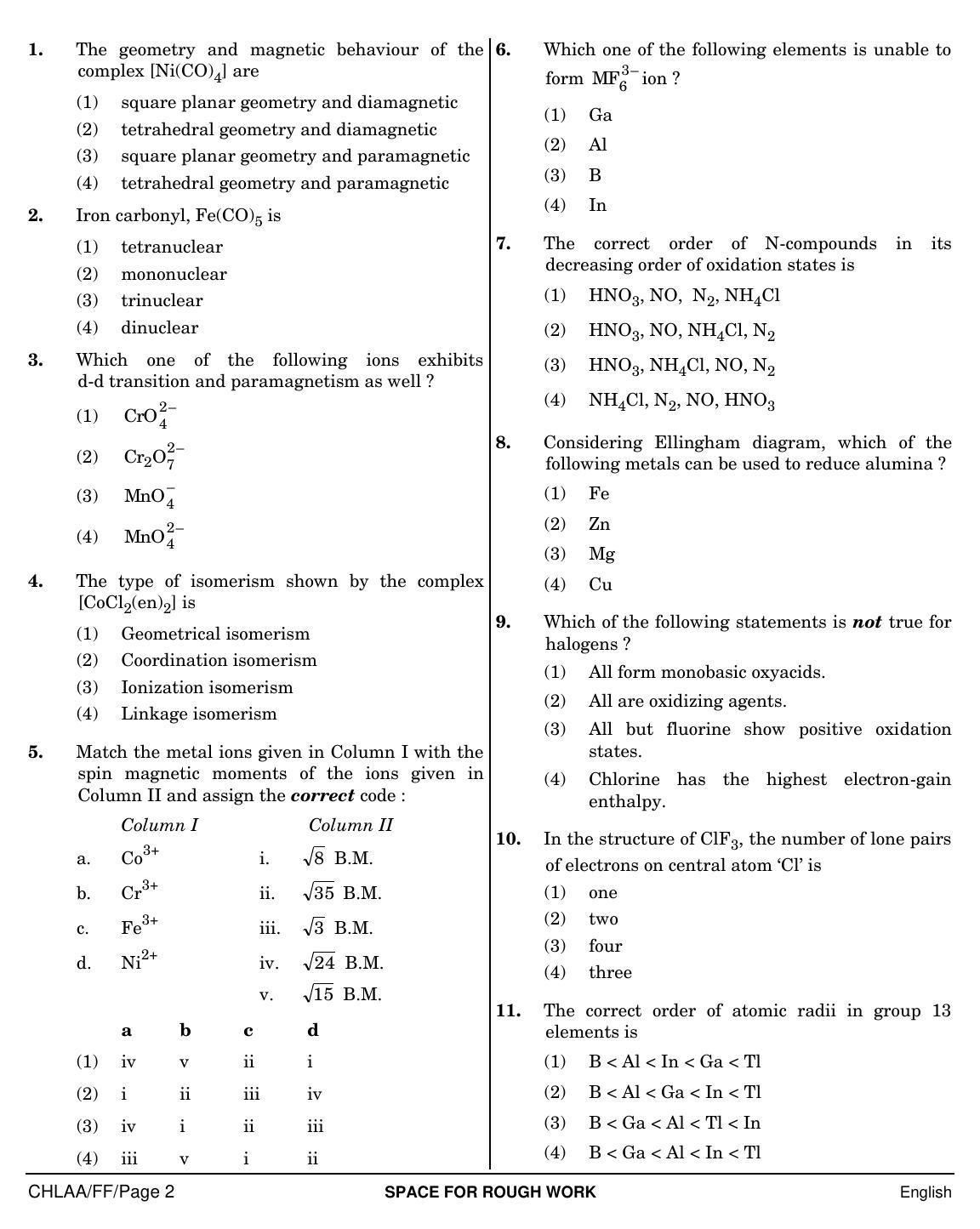 NEET English FF 2019 Question Paper - Page 2