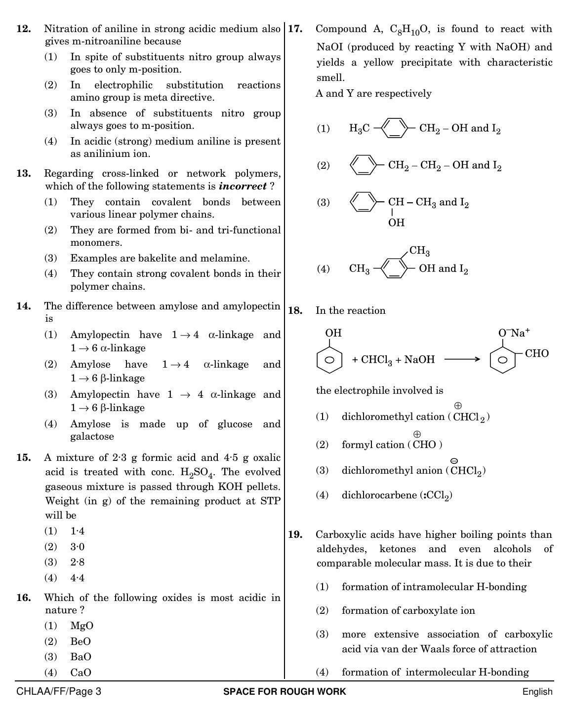 NEET English FF 2019 Question Paper - Page 3