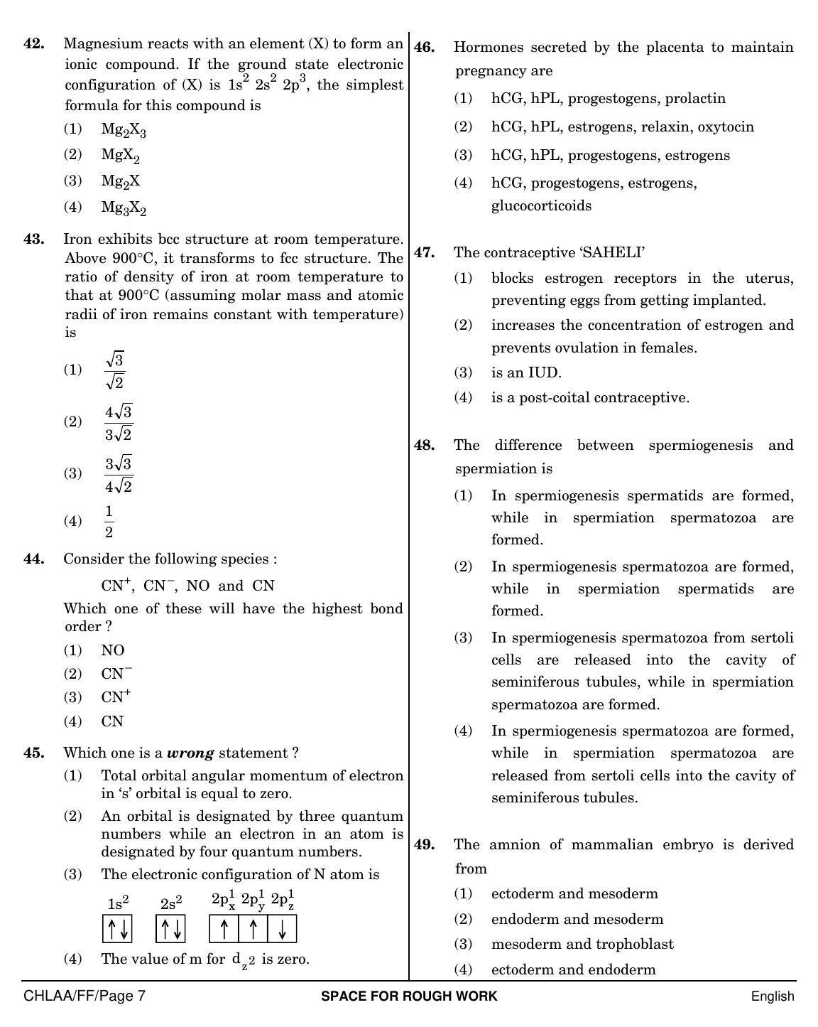 NEET English FF 2019 Question Paper - Page 7