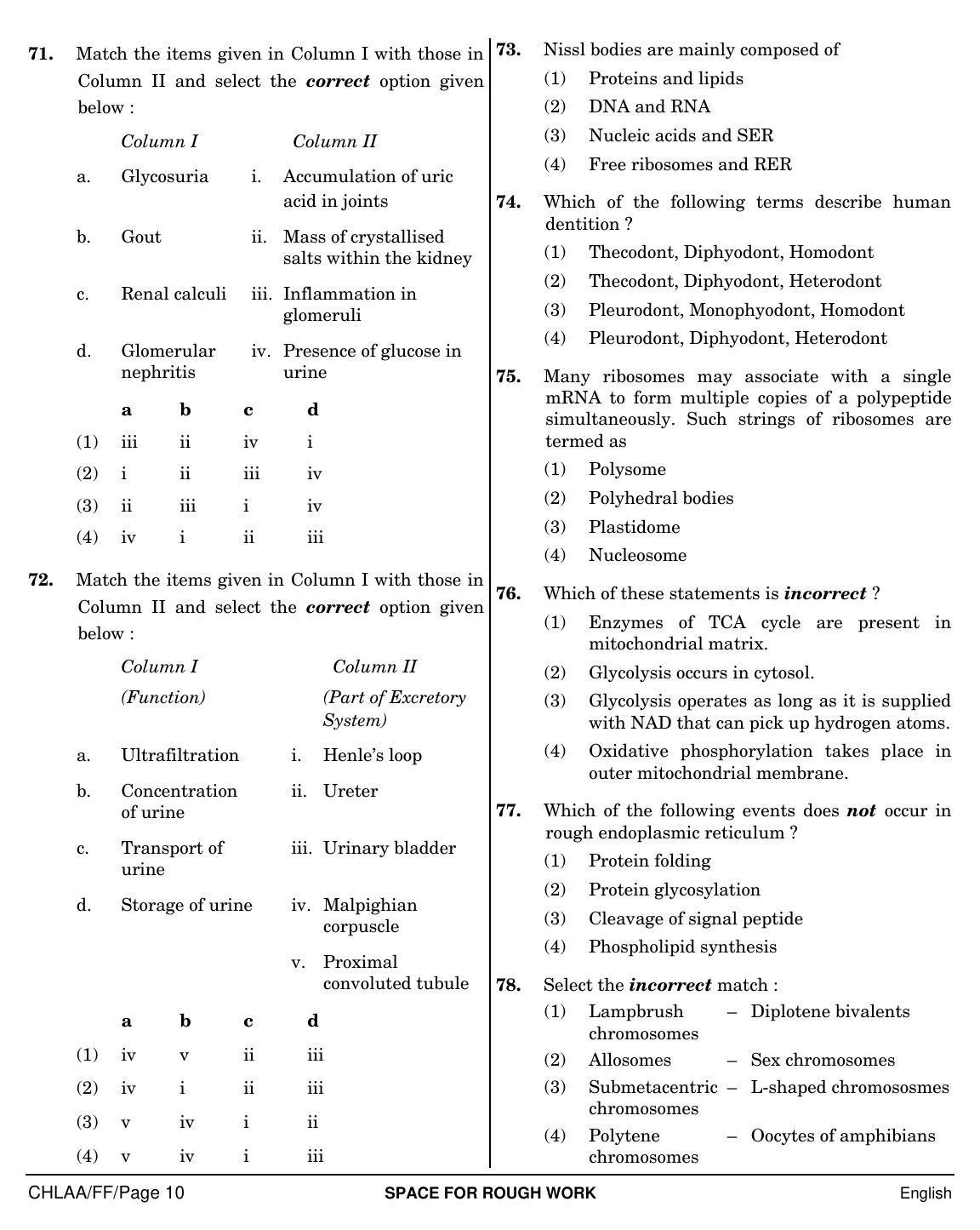 NEET English FF 2019 Question Paper - Page 10