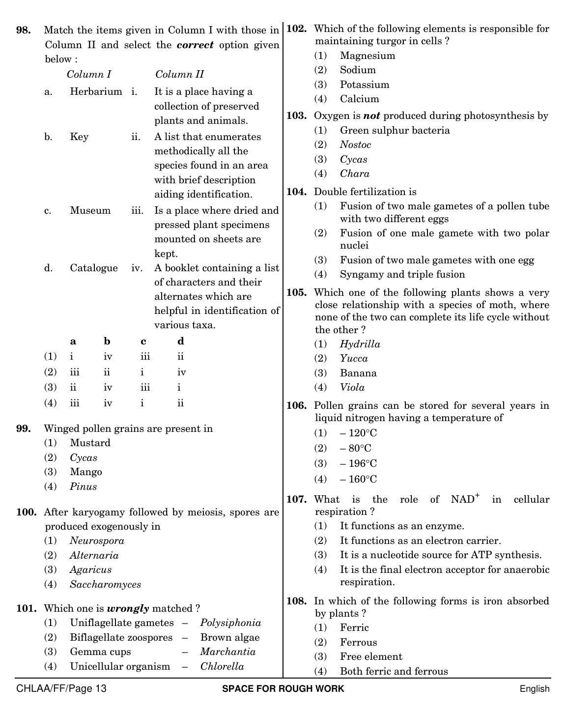 NEET English FF 2019 Question Paper - Page 13