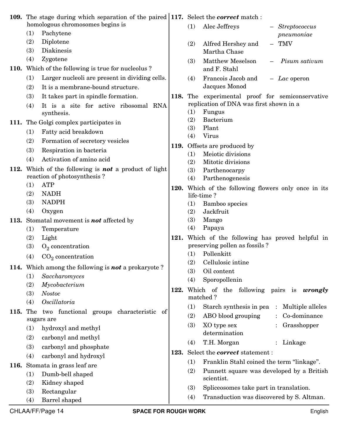 NEET English FF 2019 Question Paper - Page 14