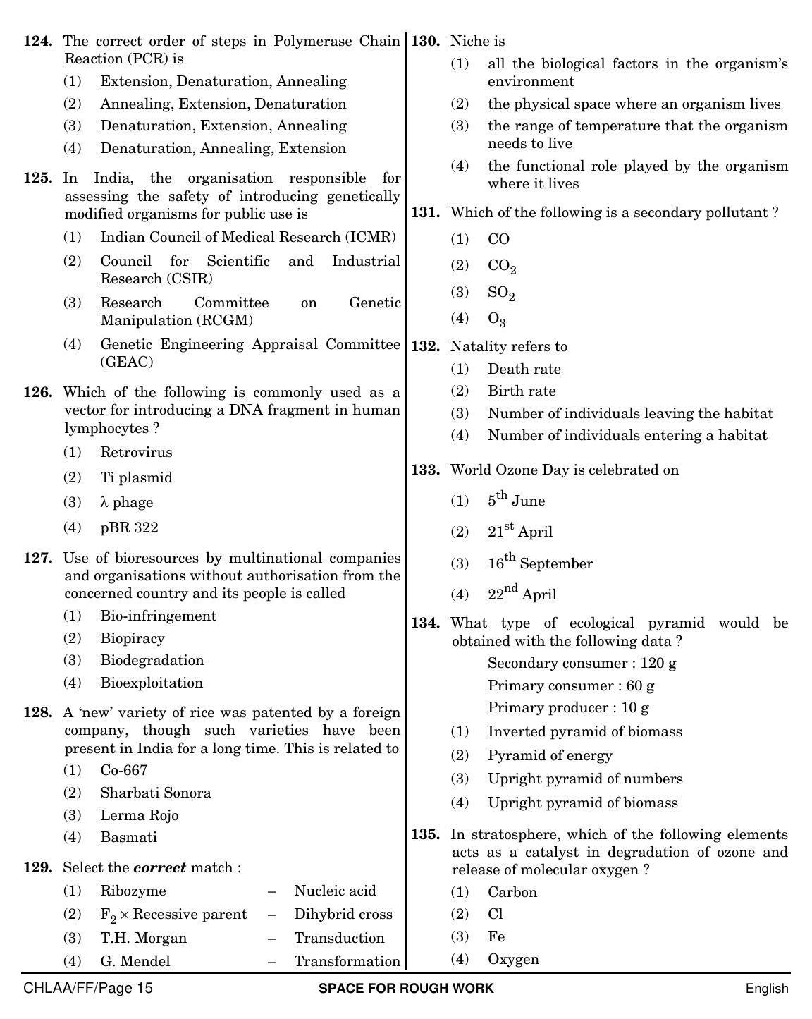 NEET English FF 2019 Question Paper - Page 15