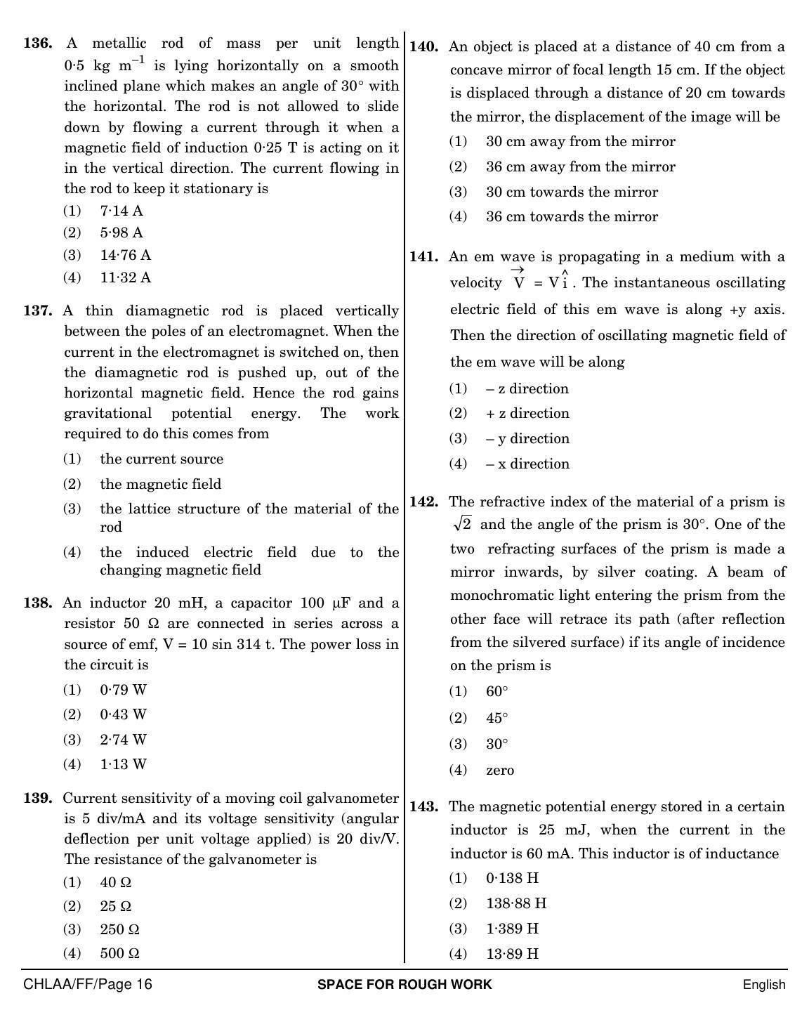 NEET English FF 2019 Question Paper - Page 16