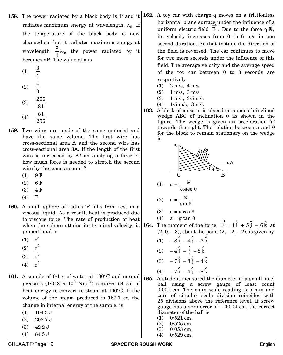 NEET English FF 2019 Question Paper - Page 19