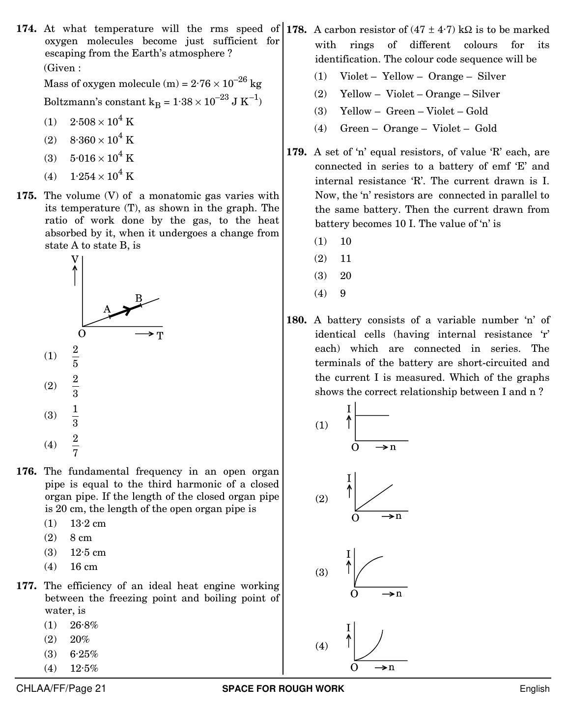 NEET English FF 2019 Question Paper - Page 21
