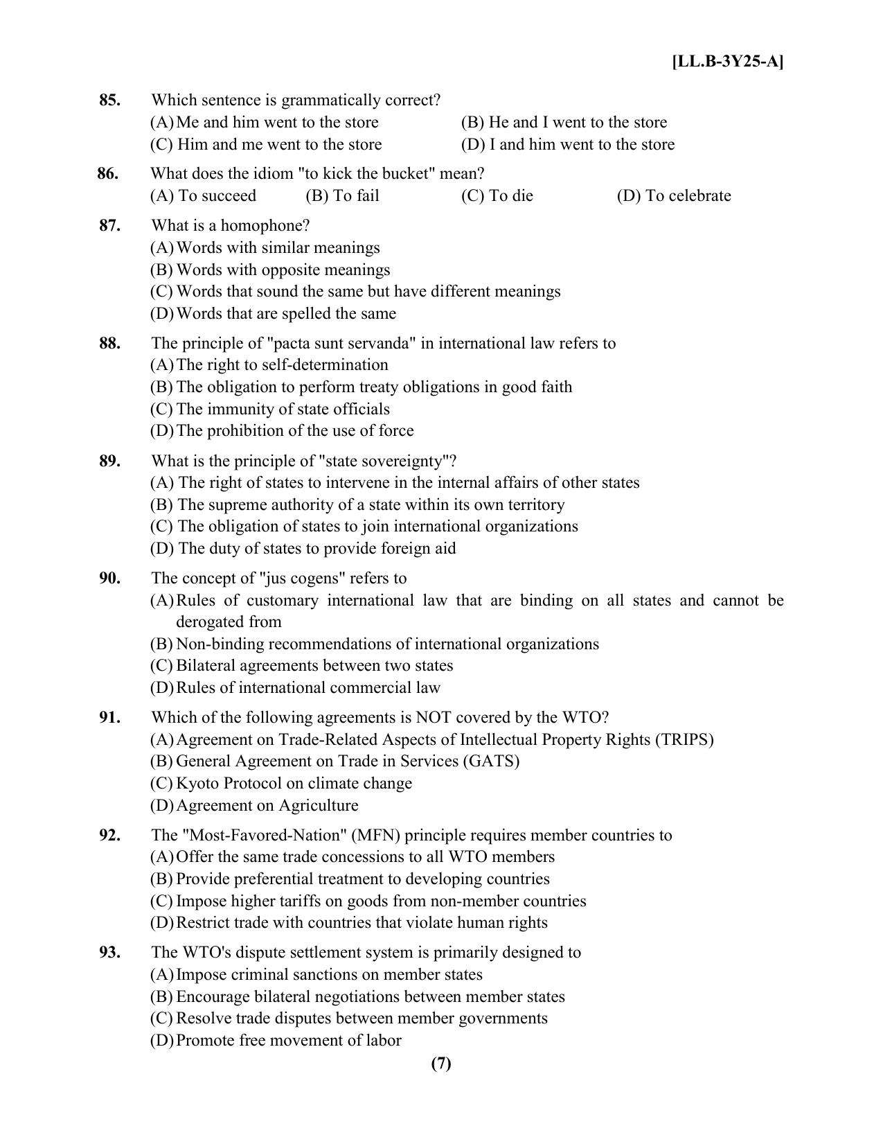 PU LLB 2025 Question Booklet - Page 7
