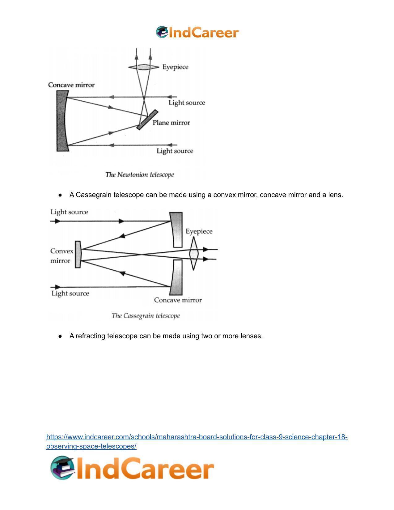 Maharashtra Board Solutions for Class 9- Science: Chapter 18- Observing Space: Telescopes - Page 4