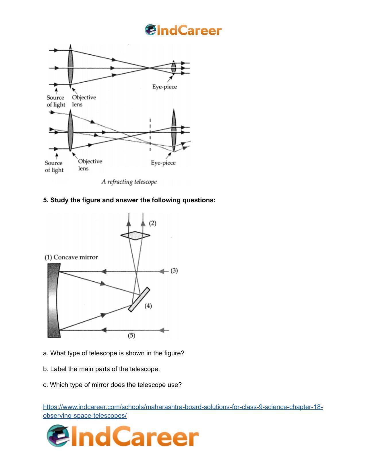 Maharashtra Board Solutions for Class 9- Science: Chapter 18- Observing Space: Telescopes - Page 5