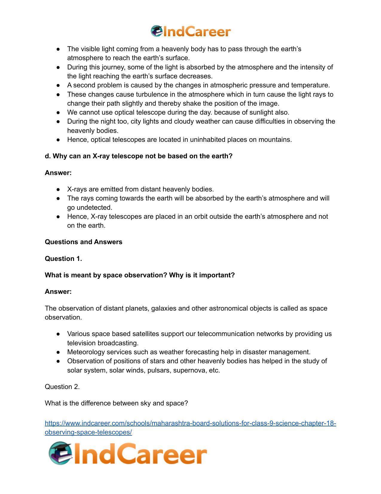 Maharashtra Board Solutions for Class 9- Science: Chapter 18- Observing Space: Telescopes - Page 8